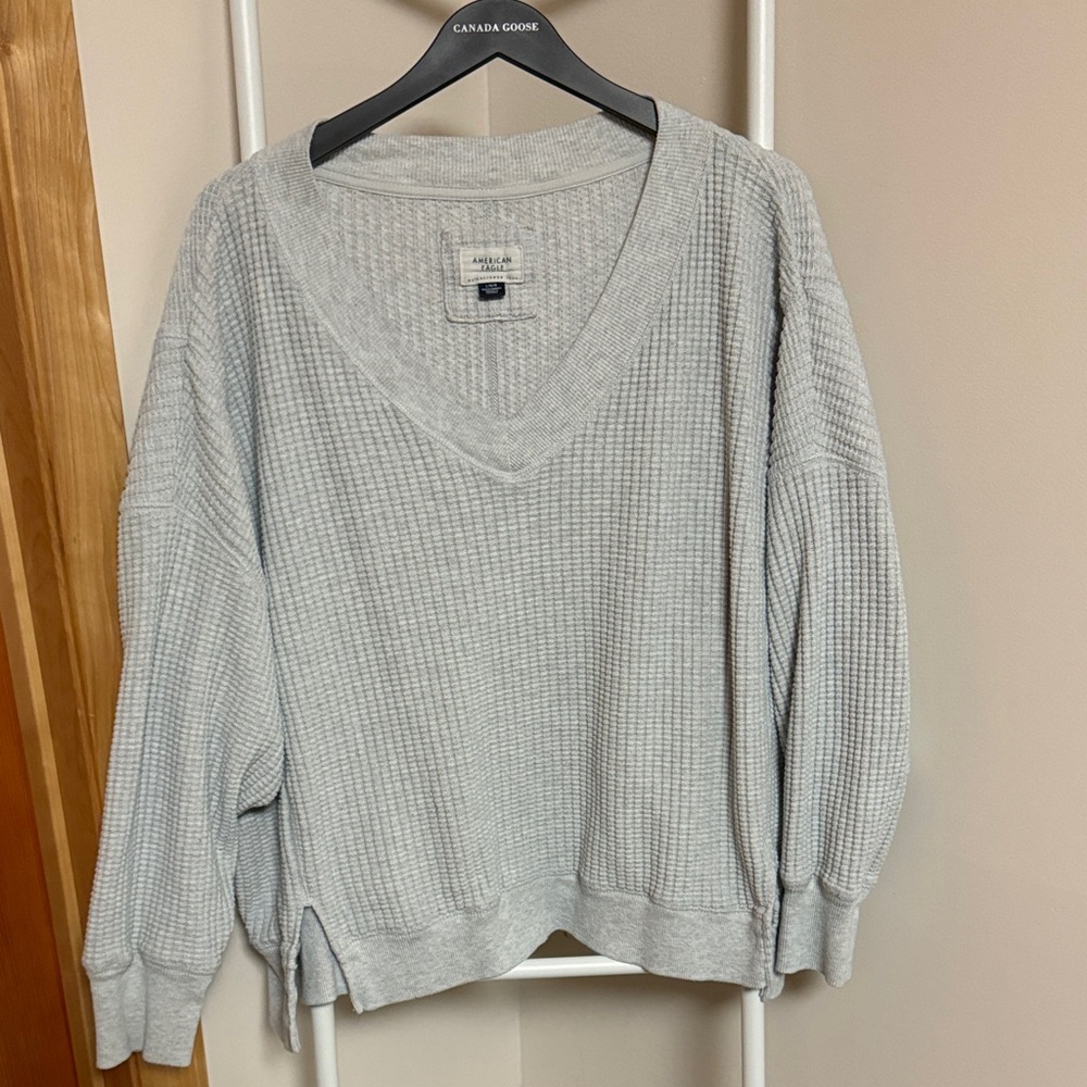 Women’s Gray V-Neck Sweater